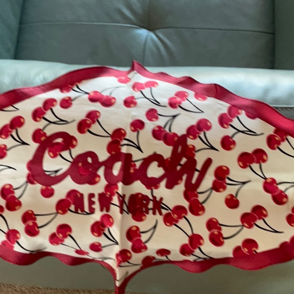 Coach Diamond Cherry Silk Scarf - Picture 7 of 10